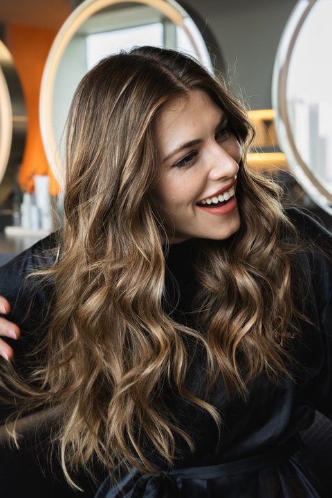 Dimensional blonde hair color result at Ela by Mariele